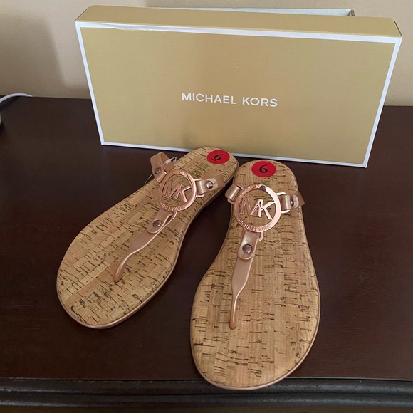 mk charm jelly sandals